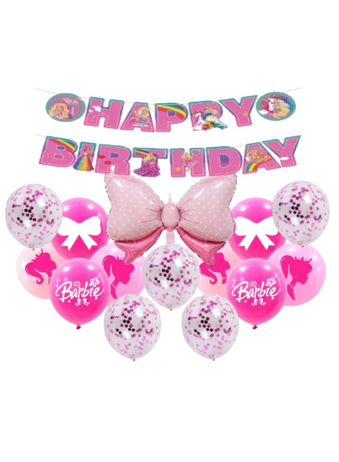 Princess Birthday Party Kit – Decorative Banner & Balloons for Celebration - Image 1