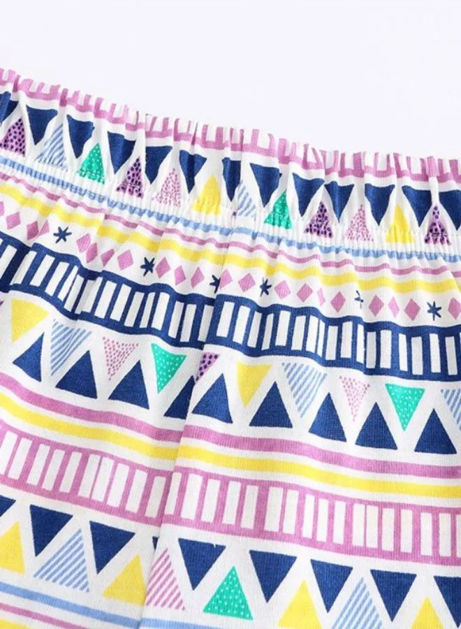 YUNIQEE Pink Crew Neck Cap Sleeve Printed Tshirt & Shorts