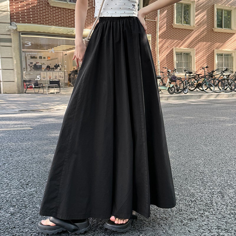 Tencel High-End Word Large Swing Umbrella Skirt Suit Skirt Spring Normcore Waist Elegant Half-Length Skirt for Women - Image 3