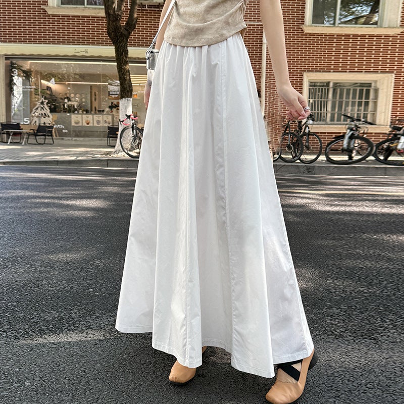 Tencel High-End Word Large Swing Umbrella Skirt Suit Skirt Spring Normcore Waist Elegant Half-Length Skirt for Women - Image 2