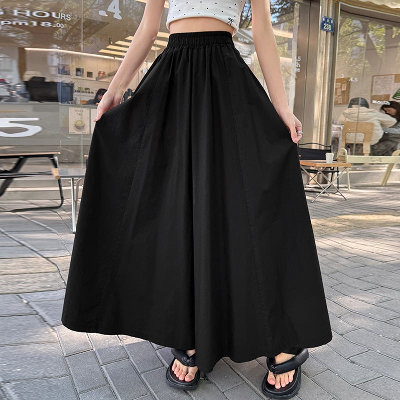 Tencel High-End Word Large Swing Umbrella Skirt Suit Skirt Spring Normcore Waist Elegant Half-Length Skirt for Women - Image 1