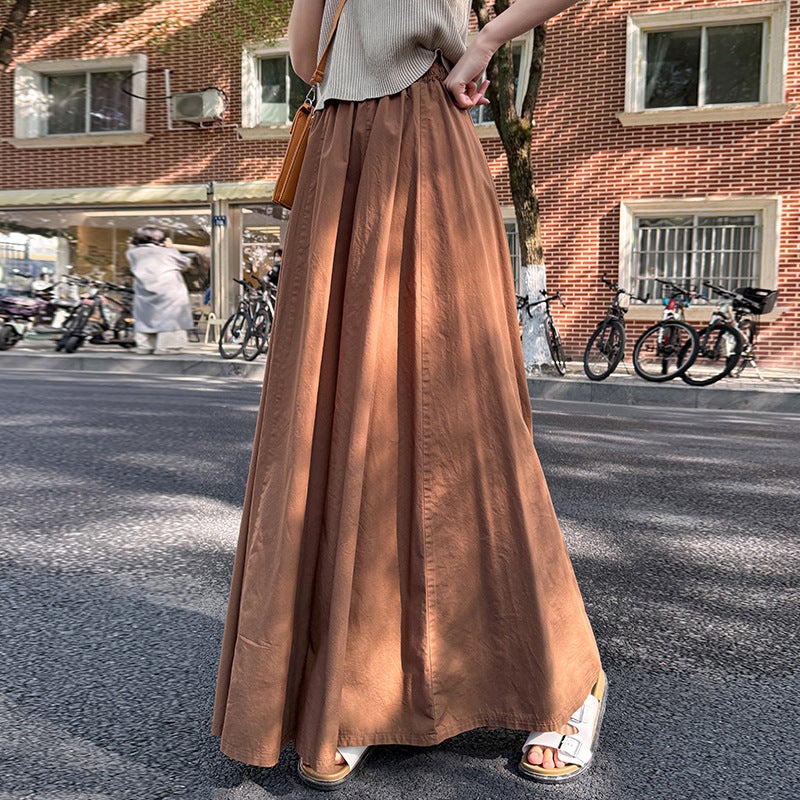 Tencel High-End Word Large Swing Umbrella Skirt Suit Skirt Spring Normcore Waist Elegant Half-Length Skirt for Women - Image 4