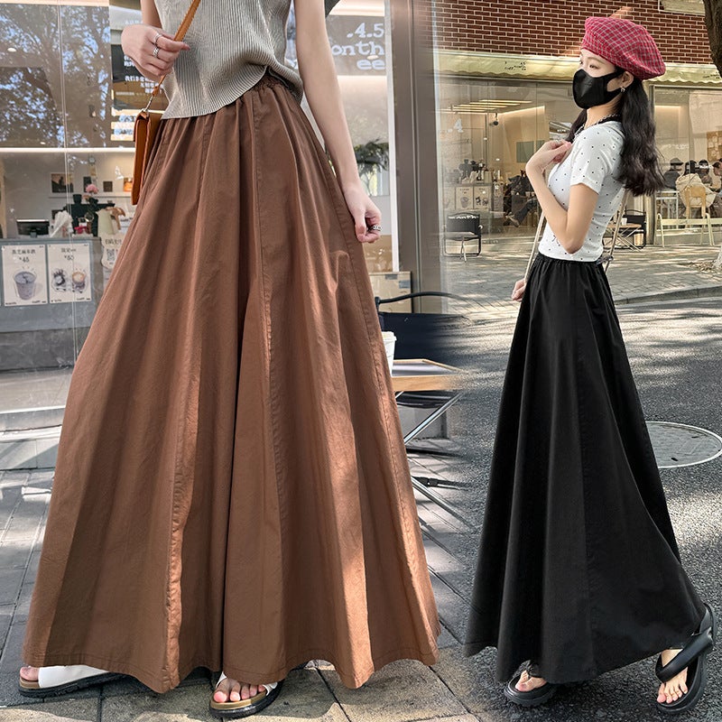 Tencel High-End Word Large Swing Umbrella Skirt Suit Skirt Spring Normcore Waist Elegant Half-Length Skirt for Women - Image 5
