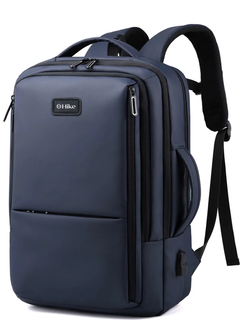 هايك Hike Premium Durable 16.5-inch Backpack Water Resistant Laptop Daypack with Built in USB Port and Multi Compartments for Travel/Business/College/School, HK2102 - Blue