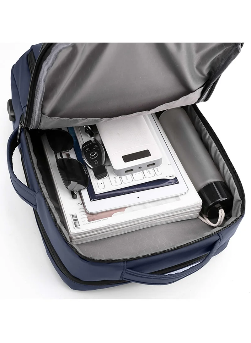 Hike Blue Premium Durable 16.5-inch Backpack Water Resistant Laptop Daypack with Built in USB Port and Multi Compartments for Travel/Business/College/School, HK2102, Blue  | Best Price UAE