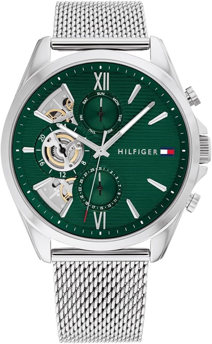 Tommy Hilfiger Men's Green Dial Stainless Steel Bracelet Watch - Image 1