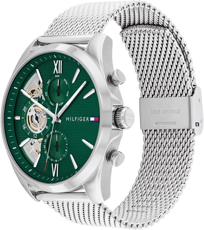 Tommy Hilfiger Men's Green Dial Stainless Steel Bracelet Watch - Image 2