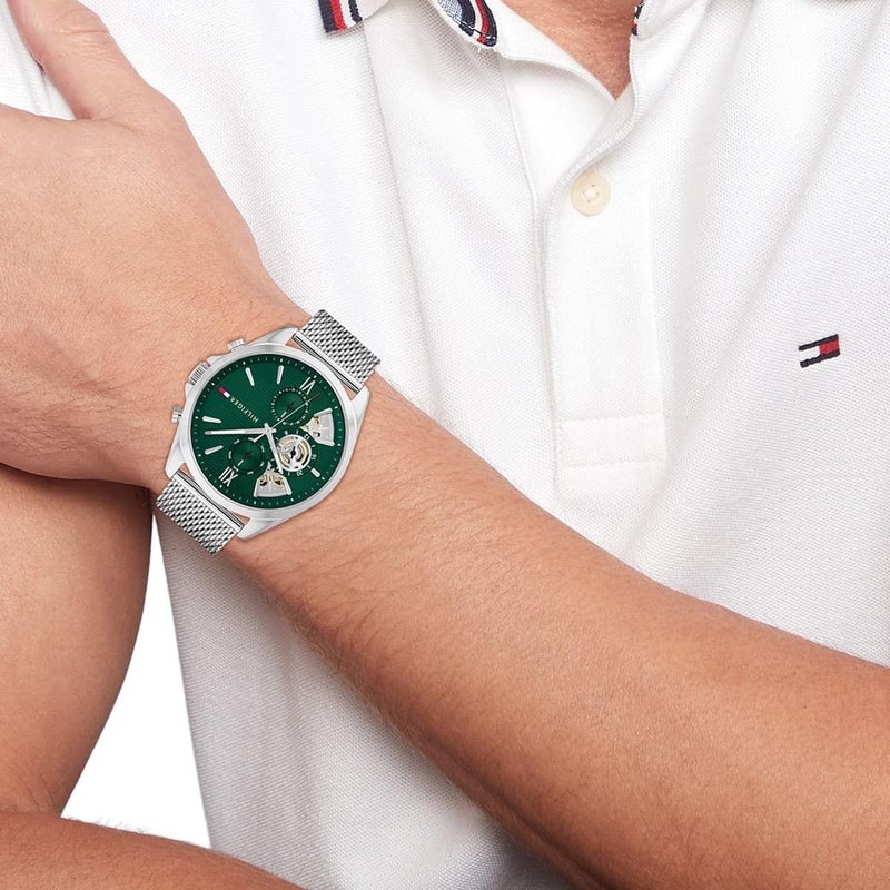 Tommy Hilfiger Men's Green Dial Stainless Steel Bracelet Watch - Image 4