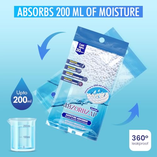Abzorbzap Moisture Absorber with activated charcoal |Absorbs 200ml of moisture | Dehumidifier for Bags, Suitcases & Drawers | Protects against Moisture, Mold, Fungus & Bad Odor | - Image 3