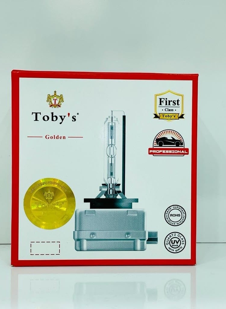 توبيز لمبة بديلة زينون HID D2S 6000K من توبي، قاعدة دعامات معدنية بيضاء ماسية، مصابيح أمامية للسيارة بقوة 12 فولت، مصابيح أمامية بقوة 35 وات - Image 1