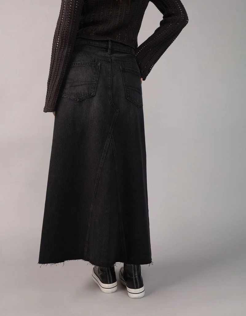 امريكان ايجل تنورة جينز طويلة بقصة  وخصر منخفض