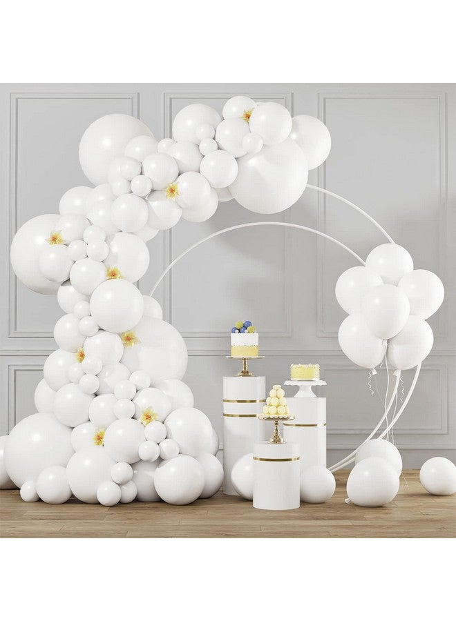 RUBFAC White Balloons Different Sizes 105Pcs 5/10/12/18 Inch For Garland Arch, Party Latex Balloons For Happy New Year Decorations 2024 Birthday Party Wedding Anniversary Baby Shower Party Decoration - Image 1