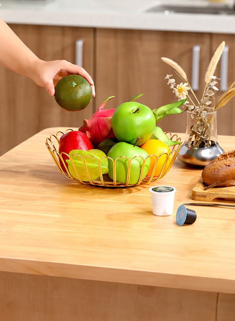 Manhua Golden flower shaped wooden bottom water fruit basket with hollowed out fruit tray,suitable for storing fruits and snacks in the living room - Image 4