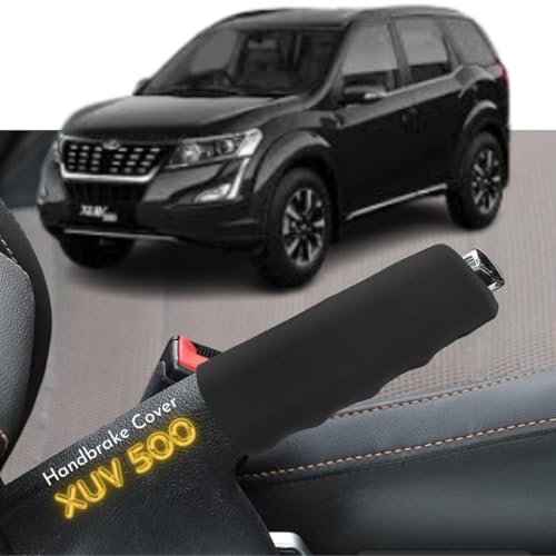 aakichi Car Handbrake Cover for XUV 500 | Anti-Slip Silicone Rubber Handbrake Protector Grip | Premium Original Car Interior Accessories | Durable & Comfortable Fit | Pack of 1 (Black) - Image 1