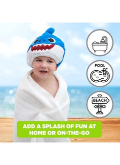 ginsey Ginsey Baby Shark's Daddy Shark Children's Hair Drying Towel Cap, Blue  - Image 4