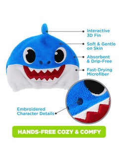 ginsey Ginsey Baby Shark's Daddy Shark Children's Hair Drying Towel Cap, Blue  - Image 2