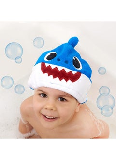 ginsey Ginsey Baby Shark's Daddy Shark Children's Hair Drying Towel Cap, Blue  - Image 1