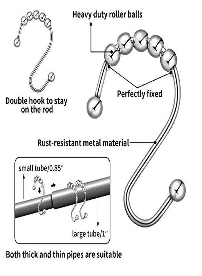 Hotop Stainless Steel Shower Curtain Hooks Rust Resistant Shower Curtain Hook Ring Bathroom S Shaped Hook Hanger for Kitchen Utensils, Shower Curtain, Clothes, Towels (24 Pieces) - Image 3