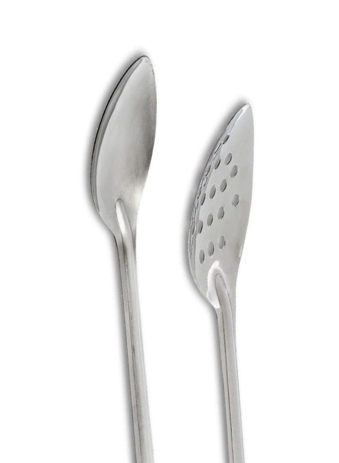 TrueCraftware- 13" Stainless Steel Solid and Perforated Basting Spoon with Hanging Slot Set of 2-Basting Utensil Spoon for Mixing Stirring Cooking & Serving Kitchen Accessories Restaurants and Home - Image 4