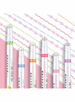 Y&D Colored Curve Pens, 12 Pcs Highlighter Marker Set with 6 Different Shapes Colors Fine Tips, Journal Planner Pens For Writing Journaling Note Taking Drawing Scrapbook Art Office School Supplies  - Image 1