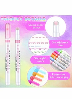 Y&D Colored Curve Pens, 12 Pcs Highlighter Marker Set with 6 Different Shapes Colors Fine Tips, Journal Planner Pens For Writing Journaling Note Taking Drawing Scrapbook Art Office School Supplies  - Image 5