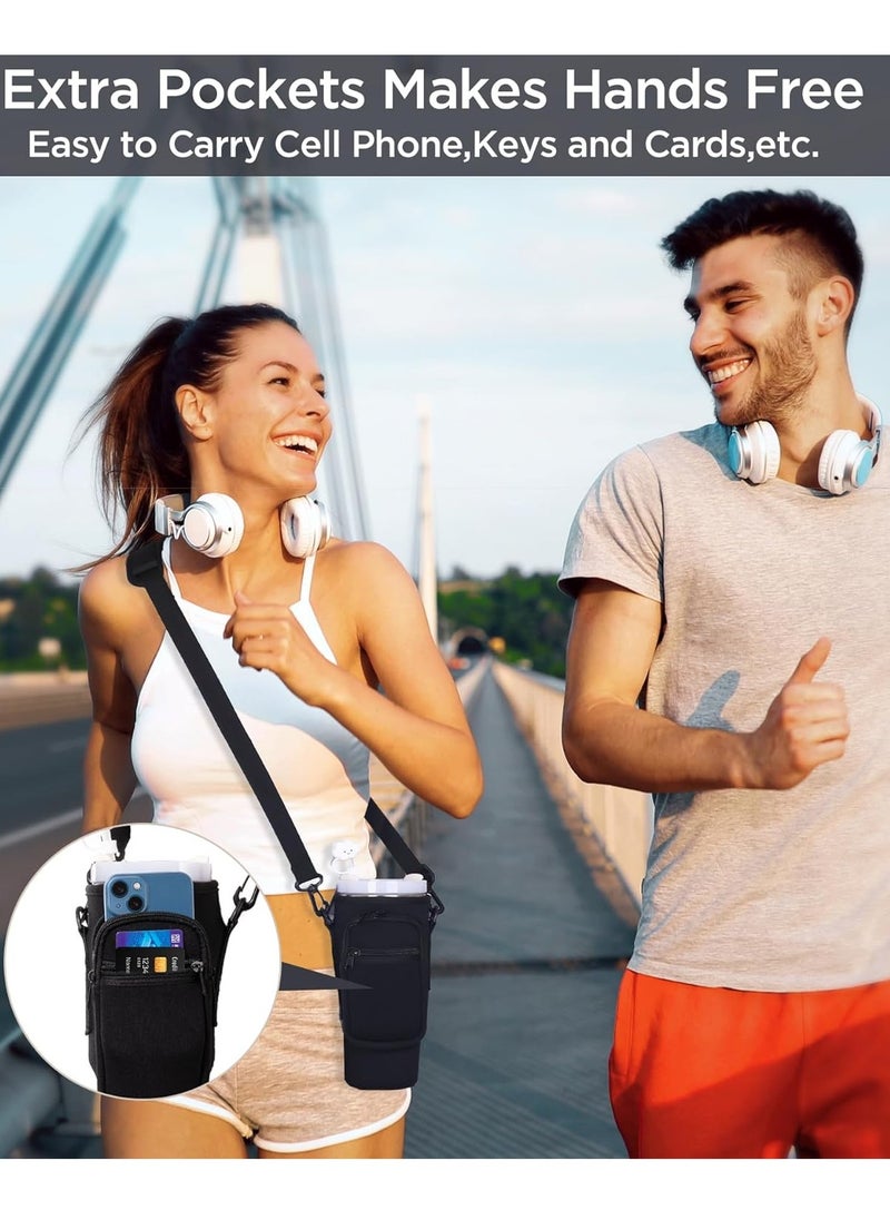 جيرينك حامل زجاجة ماء لأكواب ستانلي ، حامل لأكواب 40 أونصة مع جيب هاتف ، كيس زجاجة ماء مع حزام قابل للتعديل ، حامل زجاجة ستانلي  - Image 4