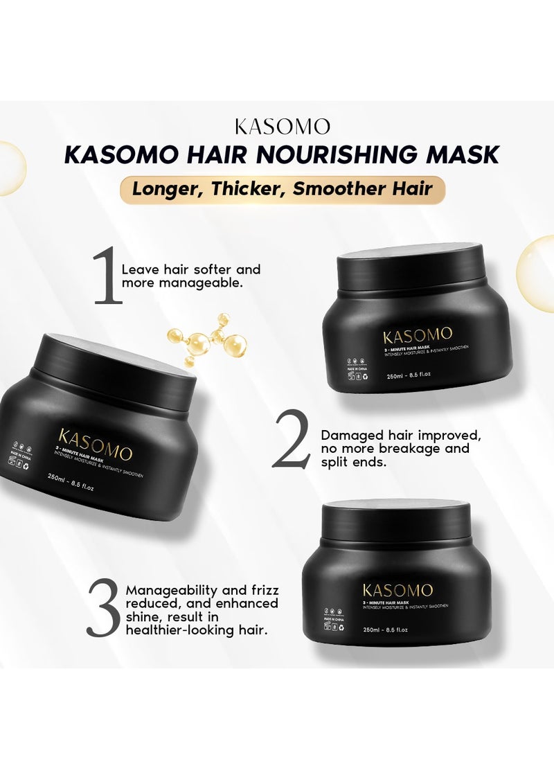 FEG Plus - FEGPLUS 2Pcs Hair & Beard Growth Serum (50ml) + KASOMO Hair Repair Mask Deeply Moisturizing With Hydrolyzed Keratin (250ml), Control Hair Loss & Regrow Hair, Natural Ingredients Help Hair Stronger & Healthier - Image 1