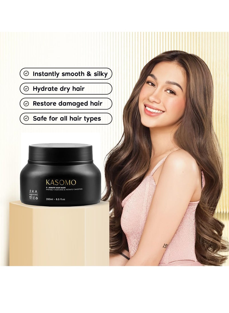 FEG Plus - FEGPLUS 2Pcs Hair & Beard Growth Serum (50ml) + KASOMO Hair Repair Mask Deeply Moisturizing With Hydrolyzed Keratin (250ml), Control Hair Loss & Regrow Hair, Natural Ingredients Help Hair Stronger & Healthier - Image 1
