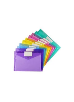 Y&D 10 Packs Of Plastic Envelopes, A4 Transparent File Folders, Document Label Pockets And Snaps, Suitable For Work Office (5 Colors)  - Image 4