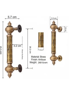 SMART SHOPHAR SMART SHOPHAR Brass Amor Pipe Handle 10 Inches Antique Pack of 1 Decorative HardwareVintage StyleConvenient AssemblyDurable ConstructionSuitable for Doors Cabinets  - Image 5
