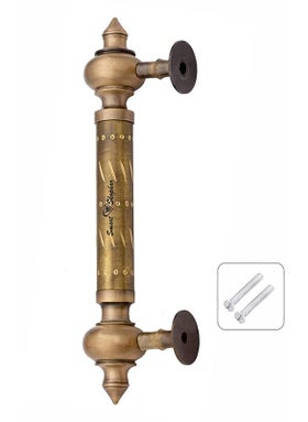 SMART SHOPHAR SMART SHOPHAR Brass Amor Pipe Handle 10 Inches Antique Pack of 1 Decorative HardwareVintage StyleConvenient AssemblyDurable ConstructionSuitable for Doors Cabinets  - Image 4