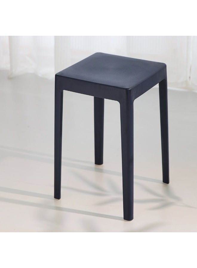 DANUBE HOME Danyell Stool Light Weight Single Backless Chair PP Material Modern Design 1 Seater Chair For Living Room Dining Room Indoor Furniture L28xW28xH45.5cm -Dark Blue