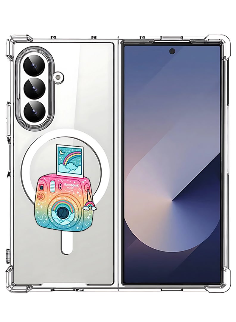 Theodor Magnetic Case for Samsung Galaxy Z Fold 7 Compatible with MagSafe Wireless Charging, Shockproof Phone Bumper Cover Polaroid - Image 1