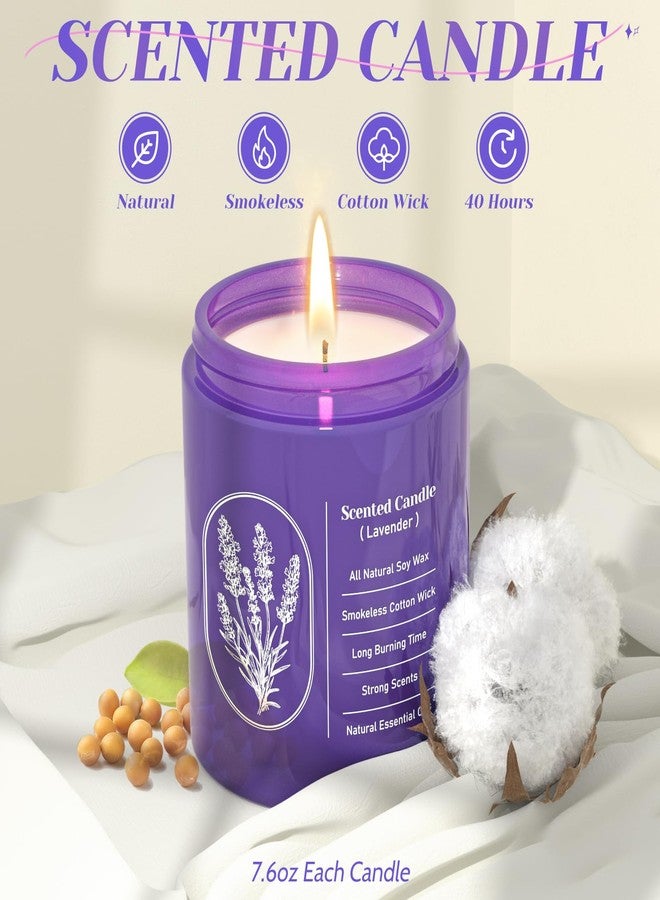 WarmEmbrace Lavender Scented Candles for Women, 7.5 oz Highly -Scented Soy Candle for Home Scented, Birthday Mothers Day Gifts for Mom, Housewarming Gift - Image 3