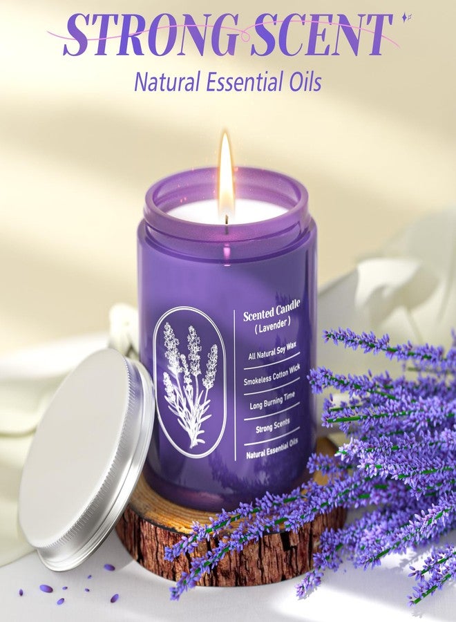 WarmEmbrace Lavender Scented Candles for Women, 7.5 oz Highly -Scented Soy Candle for Home Scented, Birthday Mothers Day Gifts for Mom, Housewarming Gift - Image 4