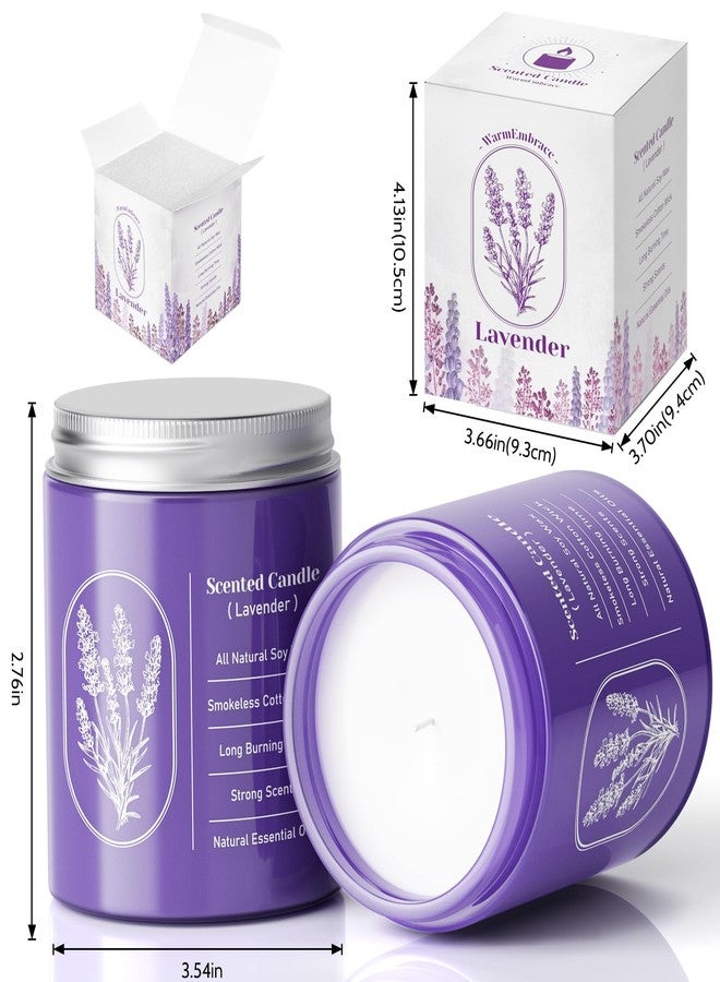 WarmEmbrace Lavender Scented Candles for Women, 7.5 oz Highly -Scented Soy Candle for Home Scented, Birthday Mothers Day Gifts for Mom, Housewarming Gift - Image 2