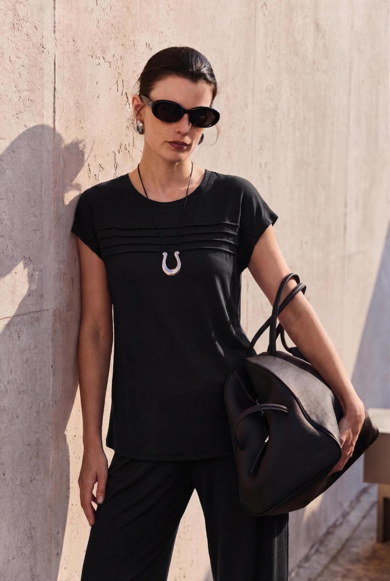 Ekouaer Two Piece Sets for Women Summer Soft Casual Cap Sleeve Lounge Sets Travel Vacation Airport Outfits Black Medium - Image 2