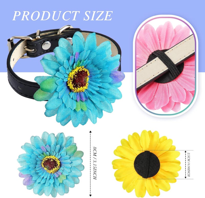 Kajaia 30 Pack Dog Collar Flower Bows Multicolored Daisy Flower Sliding Bows Pet Spring Summer Collar Accessories Charms for Small Medium Large Puppy Cat Dogs Pets Grooming Birthday Accessories - Image 5