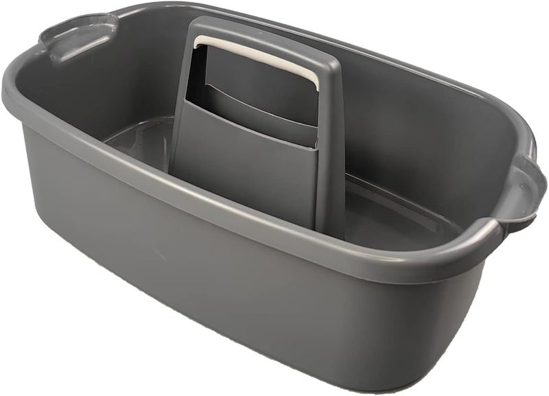 KEYOZA حامل تنظيف متعدد الاستخدامات KEYOZA للمنزل والحديقة مع مقبض: صينية حمل متعددة الأغراض لحمامك ومطبخك ولوازم التنظيف الخارجية 42 * 24 * 18 سم (رمادي) - Image 1