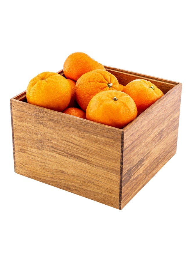 Restaurantware Eco Display 7 Inch x 7 Inch x 4.75 Inch Bamboo Condiment Container, 1 Deep Spice Box - Large, Chip-Resistant, Natural Bamboo Bamboo Organizer Box, For Seasoning, Spices, Condiments, - Image 1