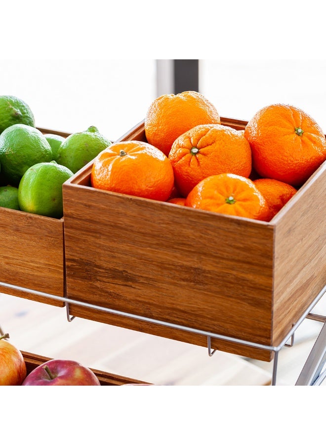 Restaurantware Eco Display 7 Inch x 7 Inch x 4.75 Inch Bamboo Condiment Container, 1 Deep Spice Box - Large, Chip-Resistant, Natural Bamboo Bamboo Organizer Box, For Seasoning, Spices, Condiments, - Image 2