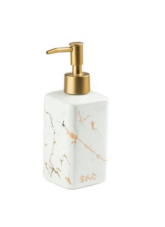 FabSeasons FabSeasons Soap Dispenser With Pump,Italian Marble Pattern Dispensar Bottle For Liquid Soap,Homemade Lotions And Essential Oil,Ceramic,White,320 ml  - Image 1