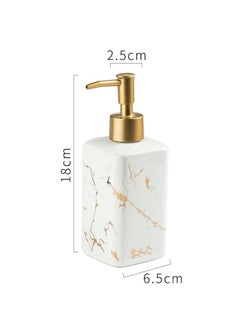 FabSeasons FabSeasons Soap Dispenser With Pump,Italian Marble Pattern Dispensar Bottle For Liquid Soap,Homemade Lotions And Essential Oil,Ceramic,White,320 ml  - Image 2