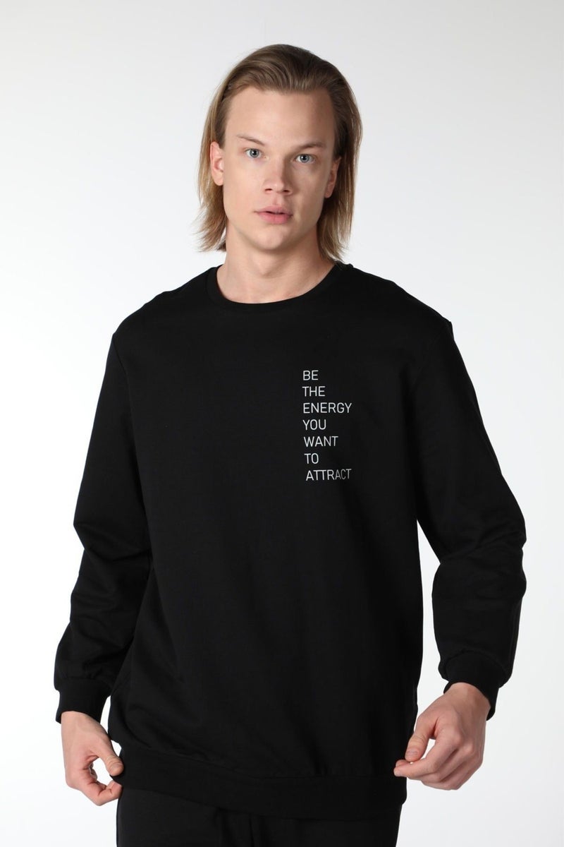 Defy's Men's Printed Sweatshirt Black - S  - Image 1