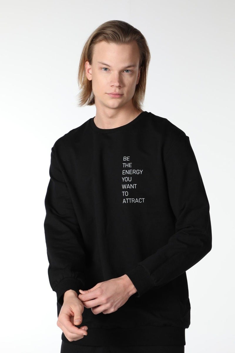 Defy's Men's Printed Sweatshirt Black - S  - Image 2
