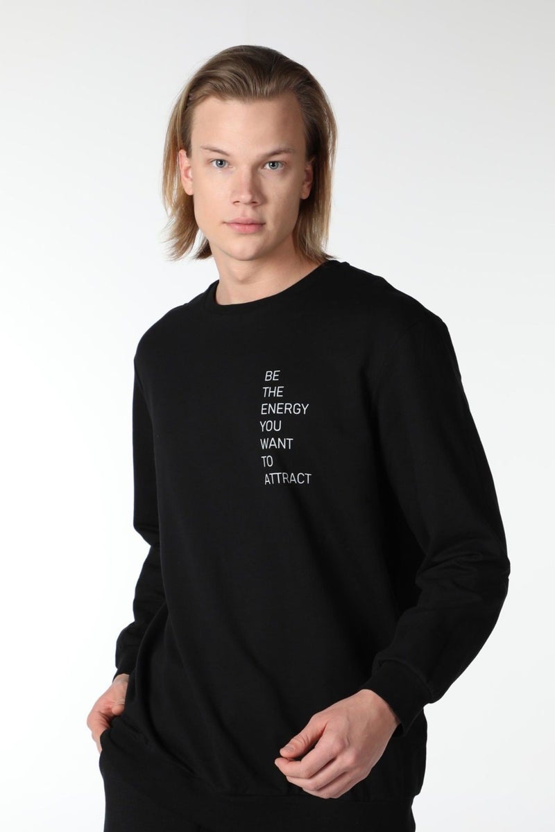 Defy's Men's Printed Sweatshirt Black - S  - Image 3