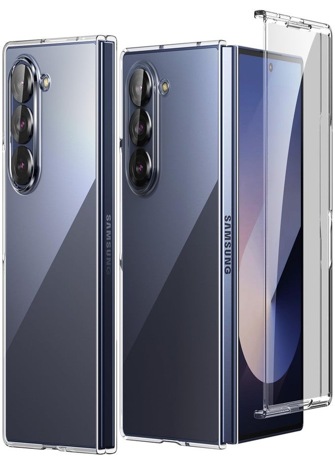 Foluu Clear Case for Samsung Galaxy Z Fold 6 with Front Built-in Screen Protector - Scratch Resistant Hard PC Back Bumper Protective Shockproof Cover for Samsung Galaxy Z Fold6 5G 2024 - Image 1