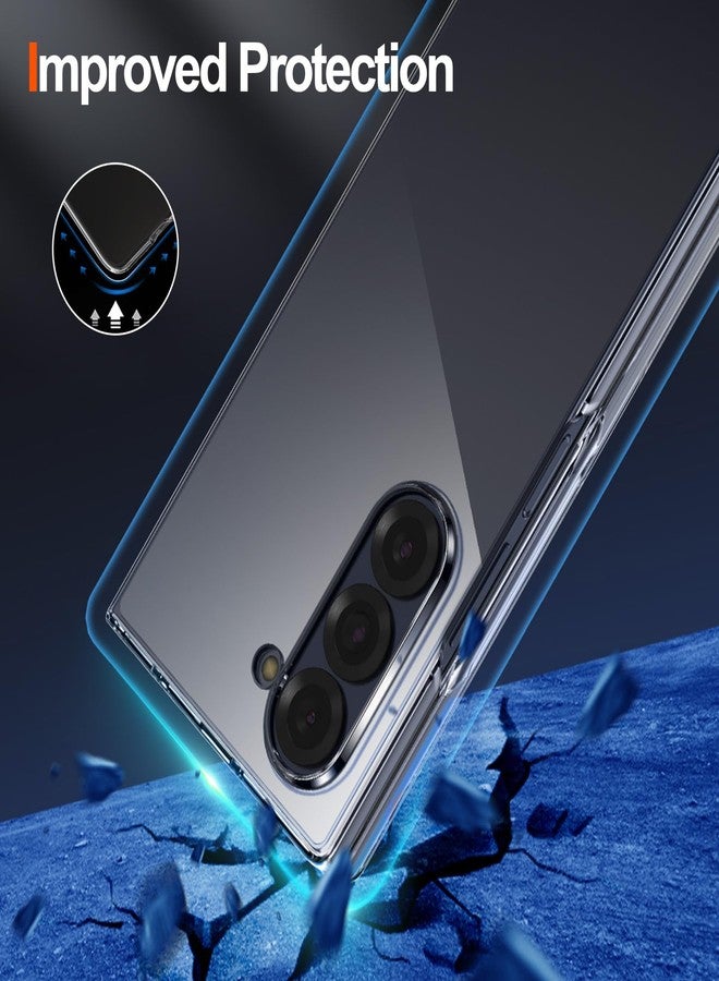 Foluu Clear Case for Samsung Galaxy Z Fold 6 with Front Built-in Screen Protector - Scratch Resistant Hard PC Back Bumper Protective Shockproof Cover for Samsung Galaxy Z Fold6 5G 2024 - Image 5