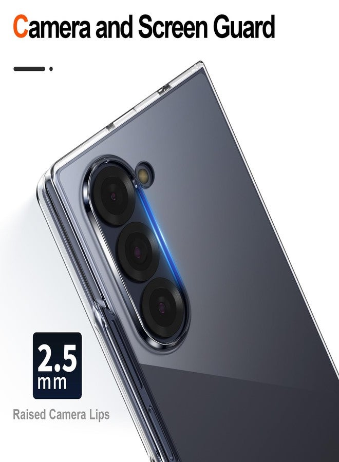Foluu Clear Case for Samsung Galaxy Z Fold 6 with Front Built-in Screen Protector - Scratch Resistant Hard PC Back Bumper Protective Shockproof Cover for Samsung Galaxy Z Fold6 5G 2024 - Image 4
