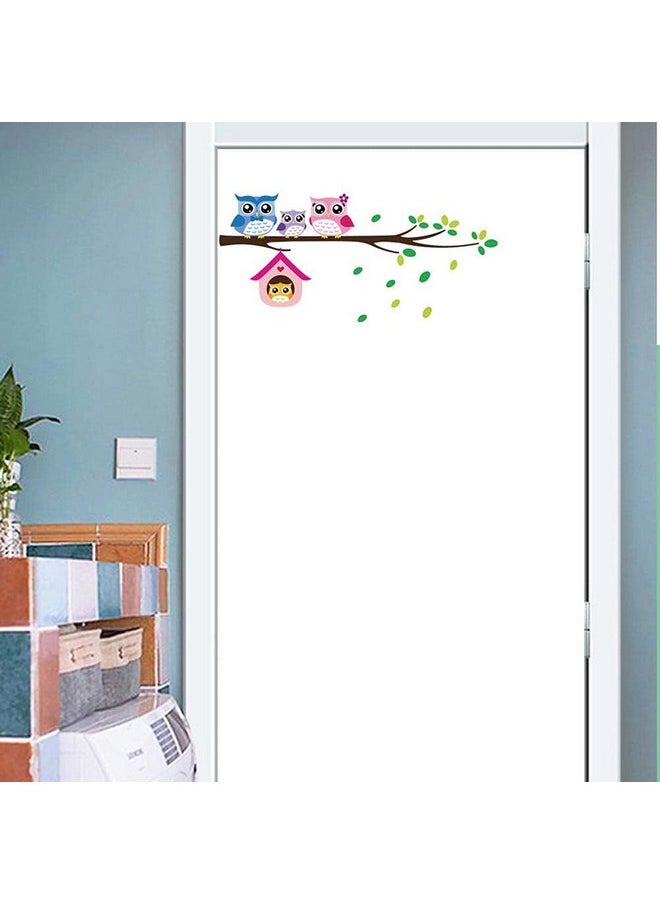 BIBITIME - BIBITIME Owl Family Playing on Branches Wall Decal Sticker Nursery Wallpaper Decals - Image 1
